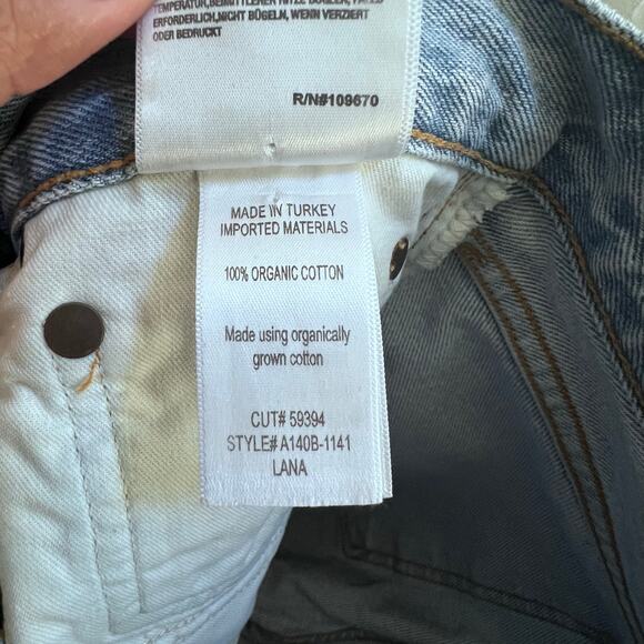 AGOLDE High Rise Straight Leg Blue Jeans Women's 25  Light Wash Distressed - Picture 12 of 13